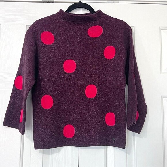 Anthropologie Numph Women Metallic Polka Dot Pullover Sweater Size Small Cute - Picture 1 of 7